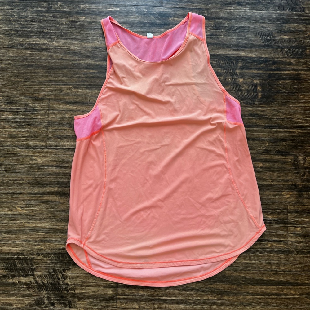 🔥 Lululemon orange pink mesh tank top size women’s 8